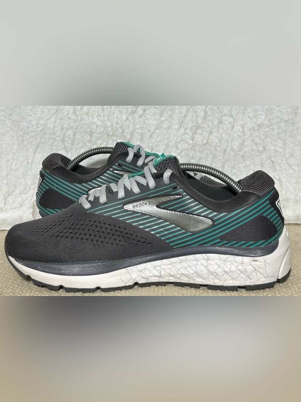 Brooks Black Running Shoes with Teal Accents - Picture 2 of 9